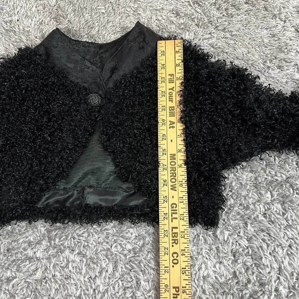 Black Textured Bolero Shrug Gothic Victorian Cropped Jacket Handmade by Shenova - Picture 10 of 11